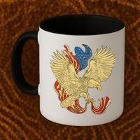 Patriotic American Eagle And United States Flag Coffee Mug thumb 2