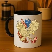 Patriotic American Eagle And United States Flag Coffee Mug thumb 4