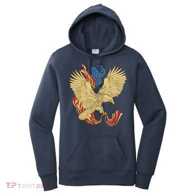 Patriotic American Eagle And United States Flag Women's Hoodie