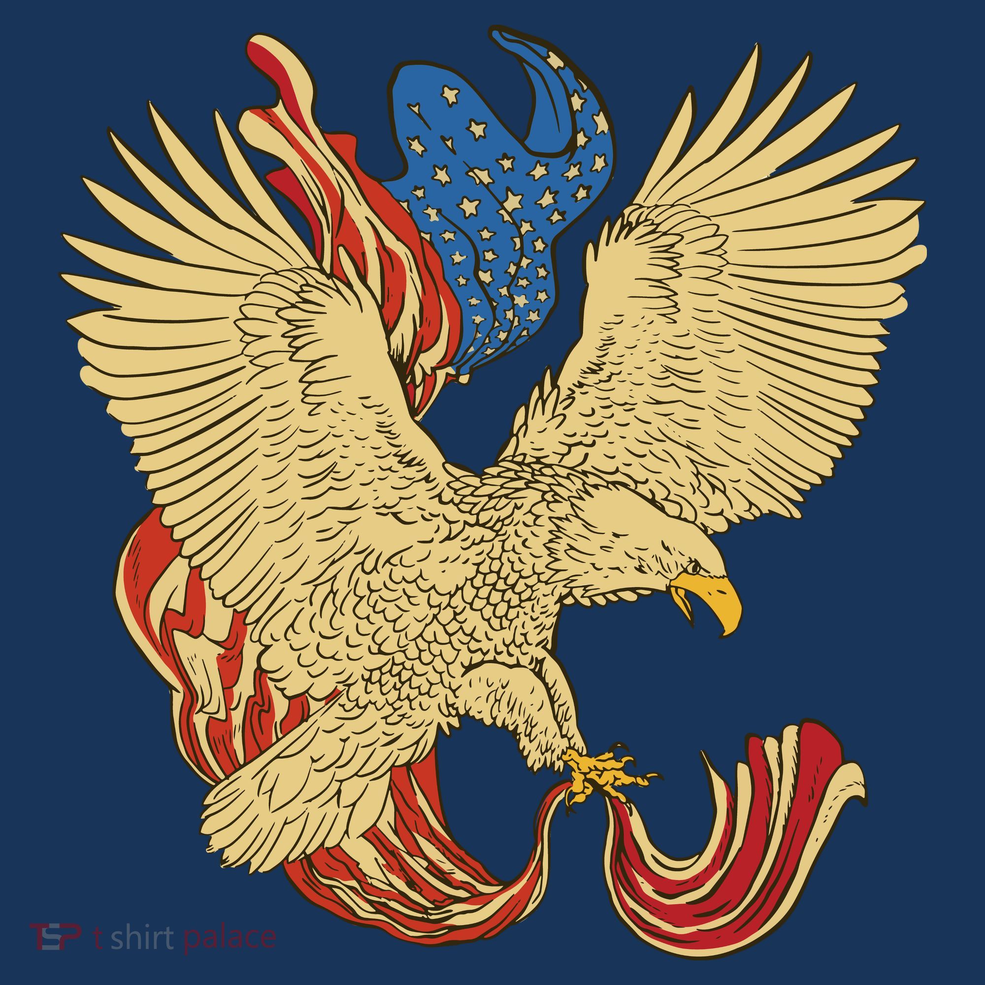 Patriotic American Eagle And United States Flag Women's Hoodie