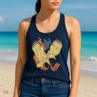 Patriotic American Eagle And United States Flag Women's Tank Top thumb 2