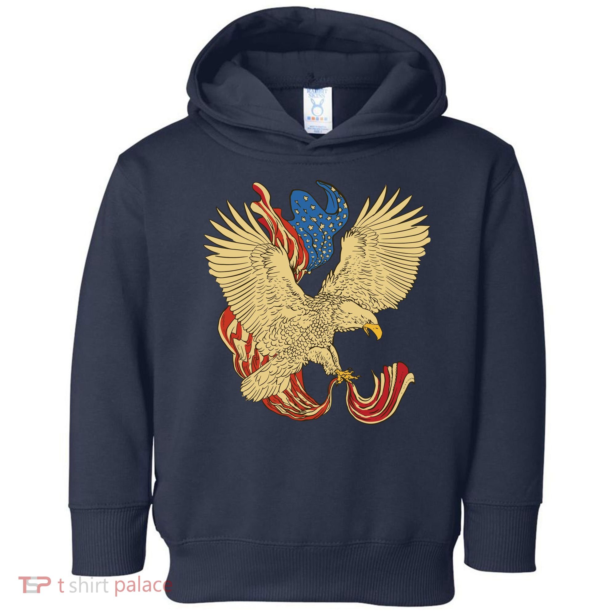 Patriotic American Eagle And United States Flag Toddler Hoodie