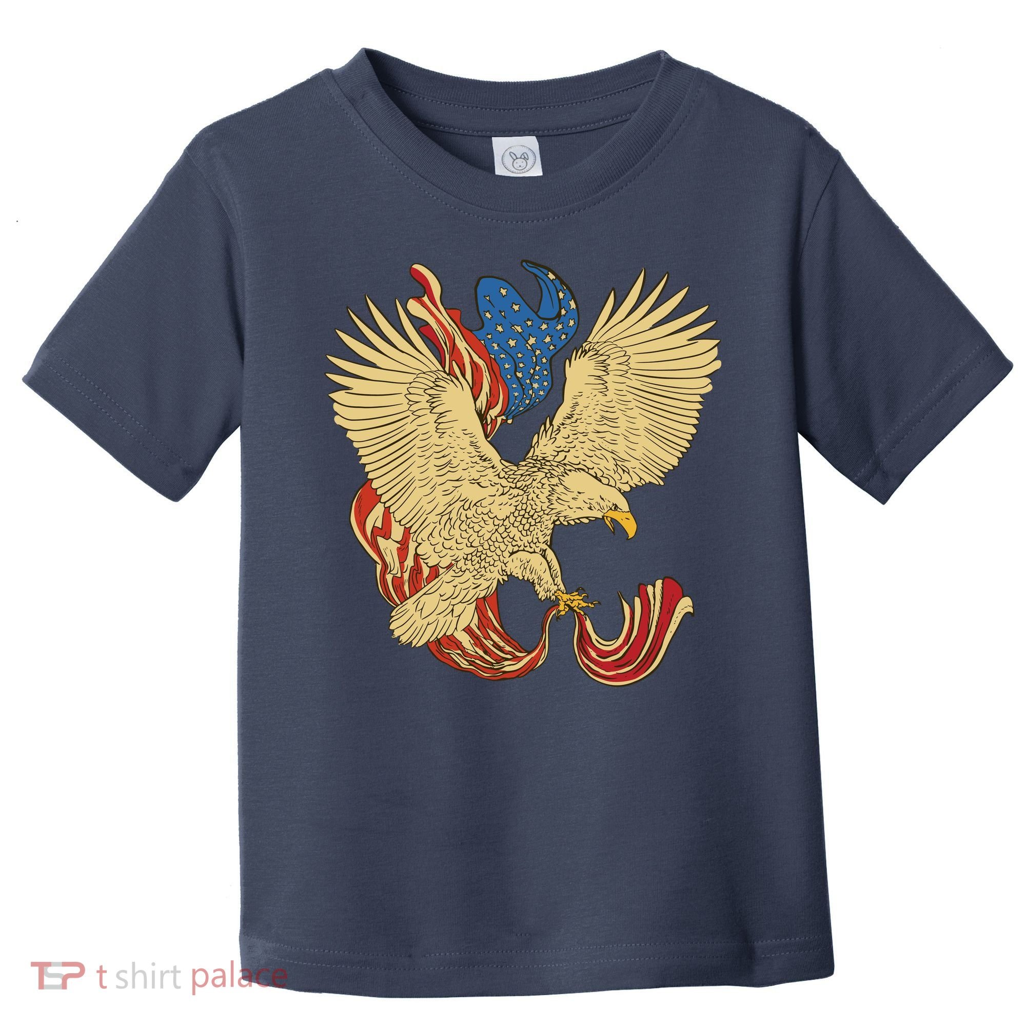Patriotic American Eagle And United States Flag Toddler T-Shirt