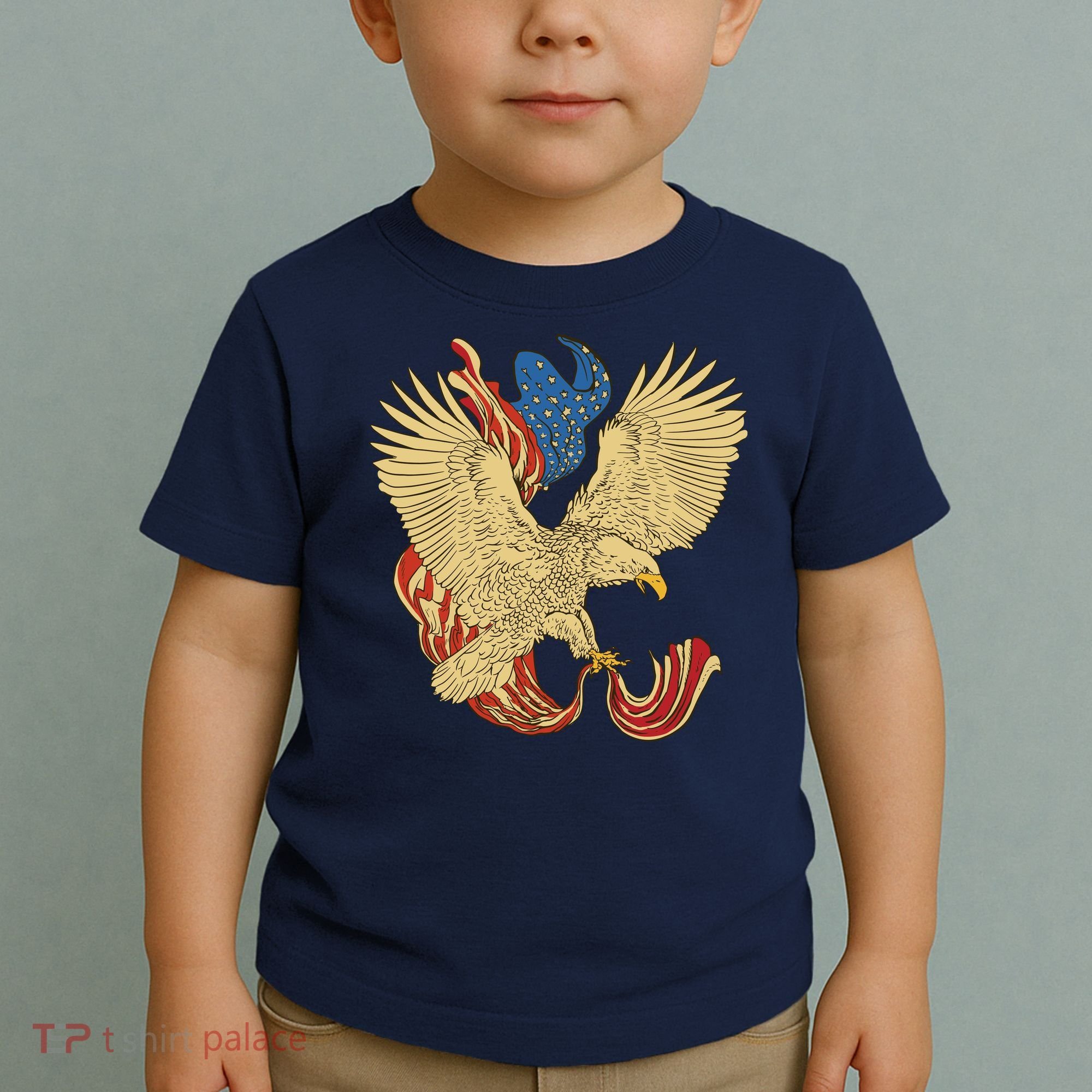 Patriotic American Eagle And United States Flag Toddler T-Shirt