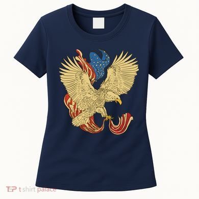 Patriotic American Eagle And United States Flag Women's T-Shirt