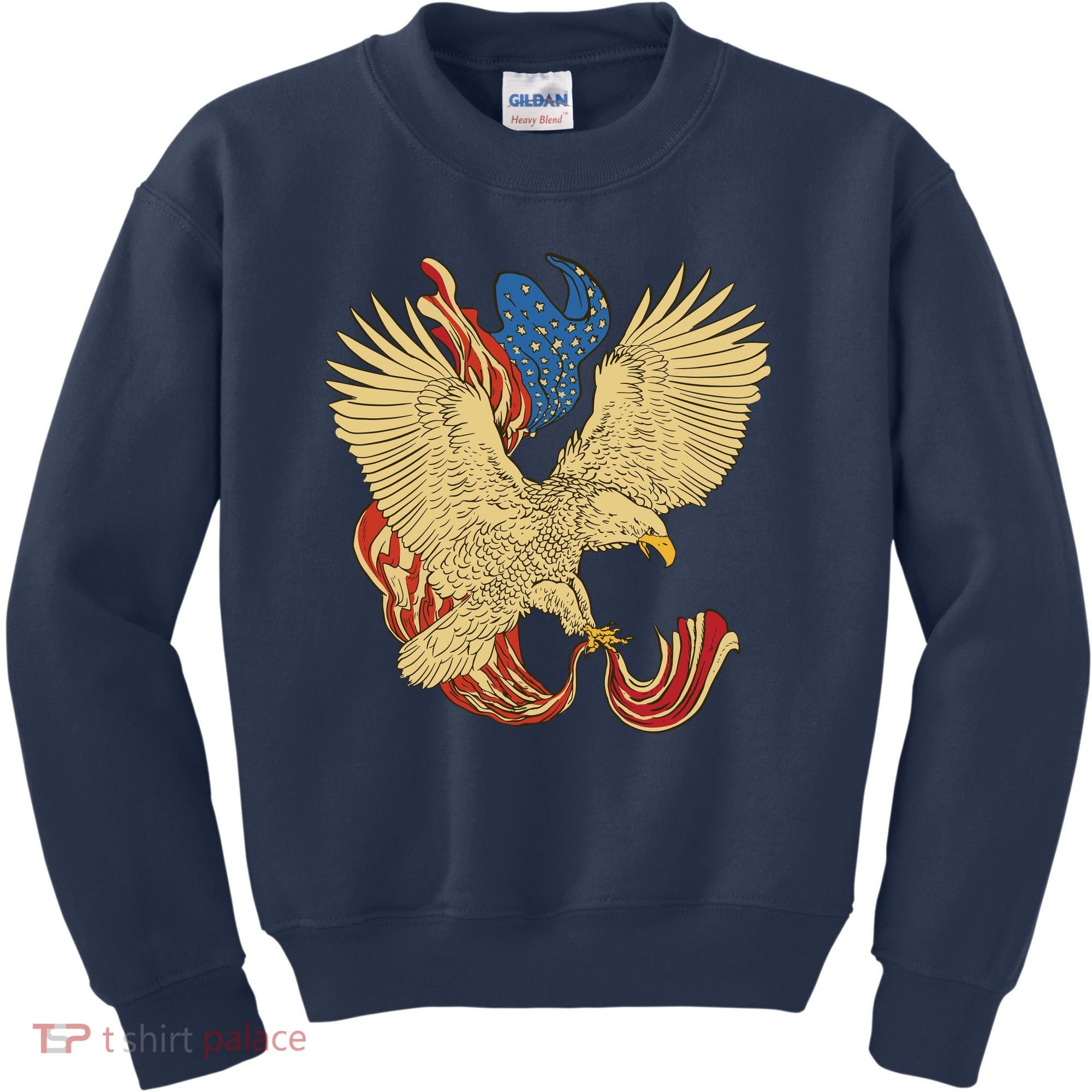 Patriotic American Eagle And United States Flag Kids Sweatshirt
