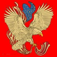 Patriotic American Eagle And United States Flag Santa Hat thumb 1