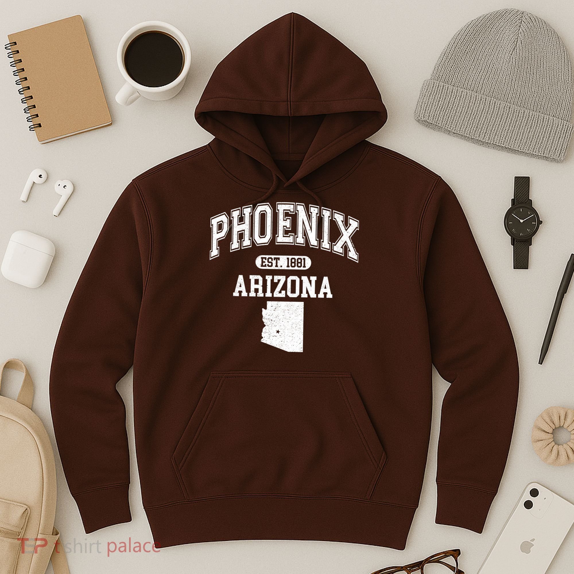 Phoenix Arizona Est 1881 Varsity Hoodie