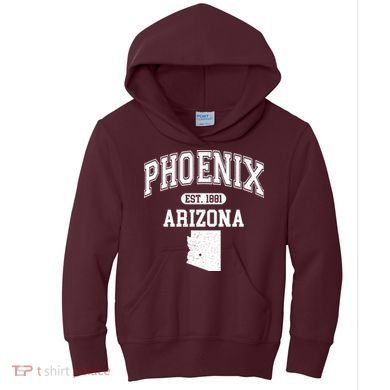 Phoenix Arizona Est 1881 Varsity Kids Hoodie