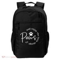 Paws And Enjoy The Little Things White Backpack thumb 0