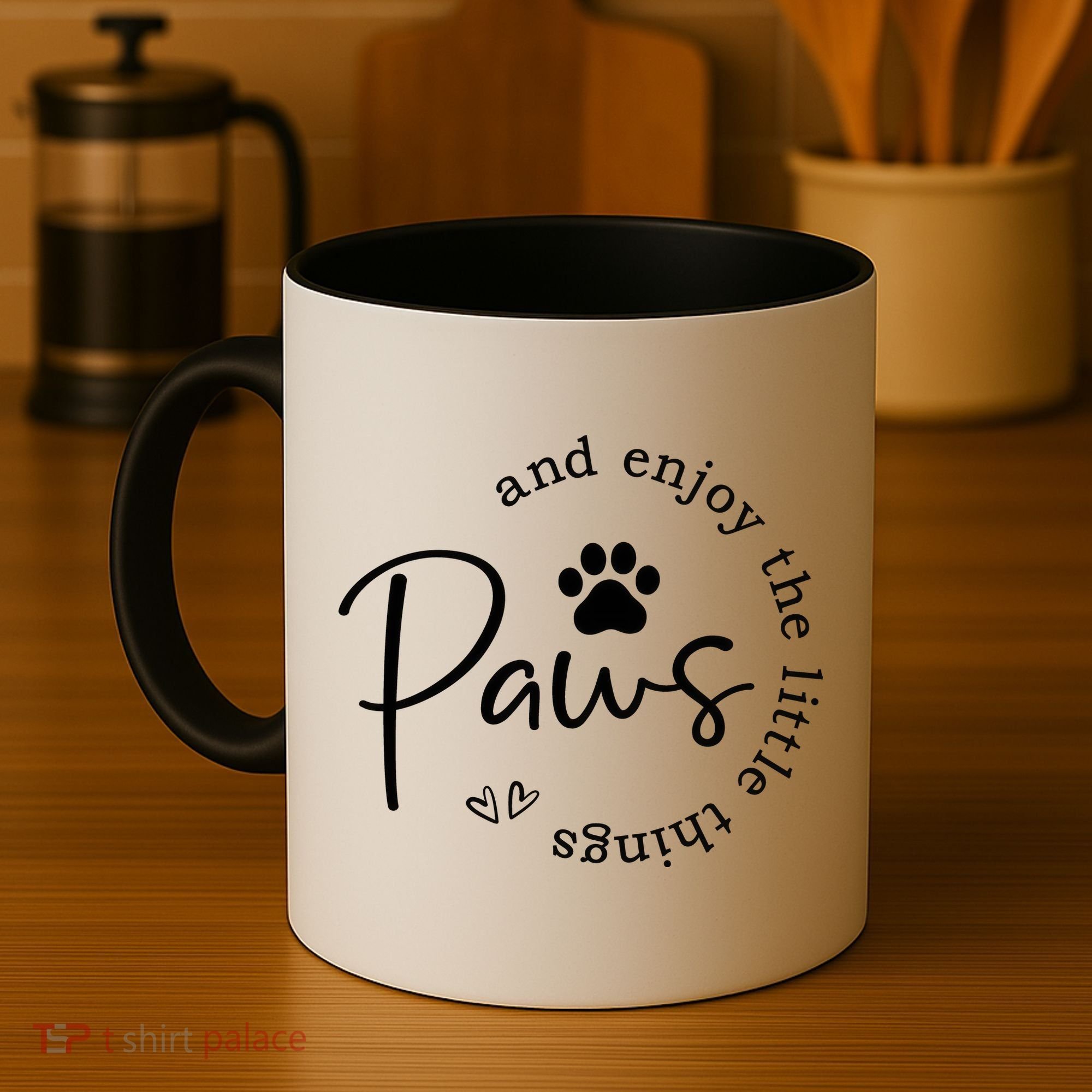 Paws And Enjoy The Little Things White Coffee Mug