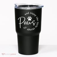 Paws And Enjoy The Little Things White Tumbler thumb 0