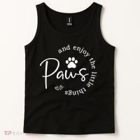 Paws And Enjoy The Little Things White Tank Top thumb 2