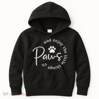 Paws And Enjoy The Little Things White Kids Hoodie thumb 0