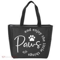 Paws And Enjoy The Little Things White Tote Bag thumb 0