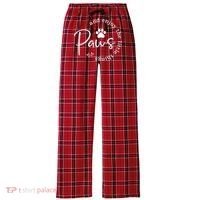 Paws And Enjoy The Little Things White Women's Flannel Plaid Pajama Pants thumb 0