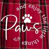 Paws And Enjoy The Little Things White Women's Flannel Plaid Pajama Pants thumb 2