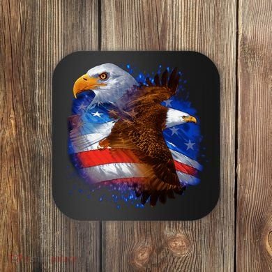 Patriotic American Eagle USA Flag Coaster