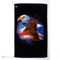 Patriotic American Eagle USA Flag Golf Towel thumb 0