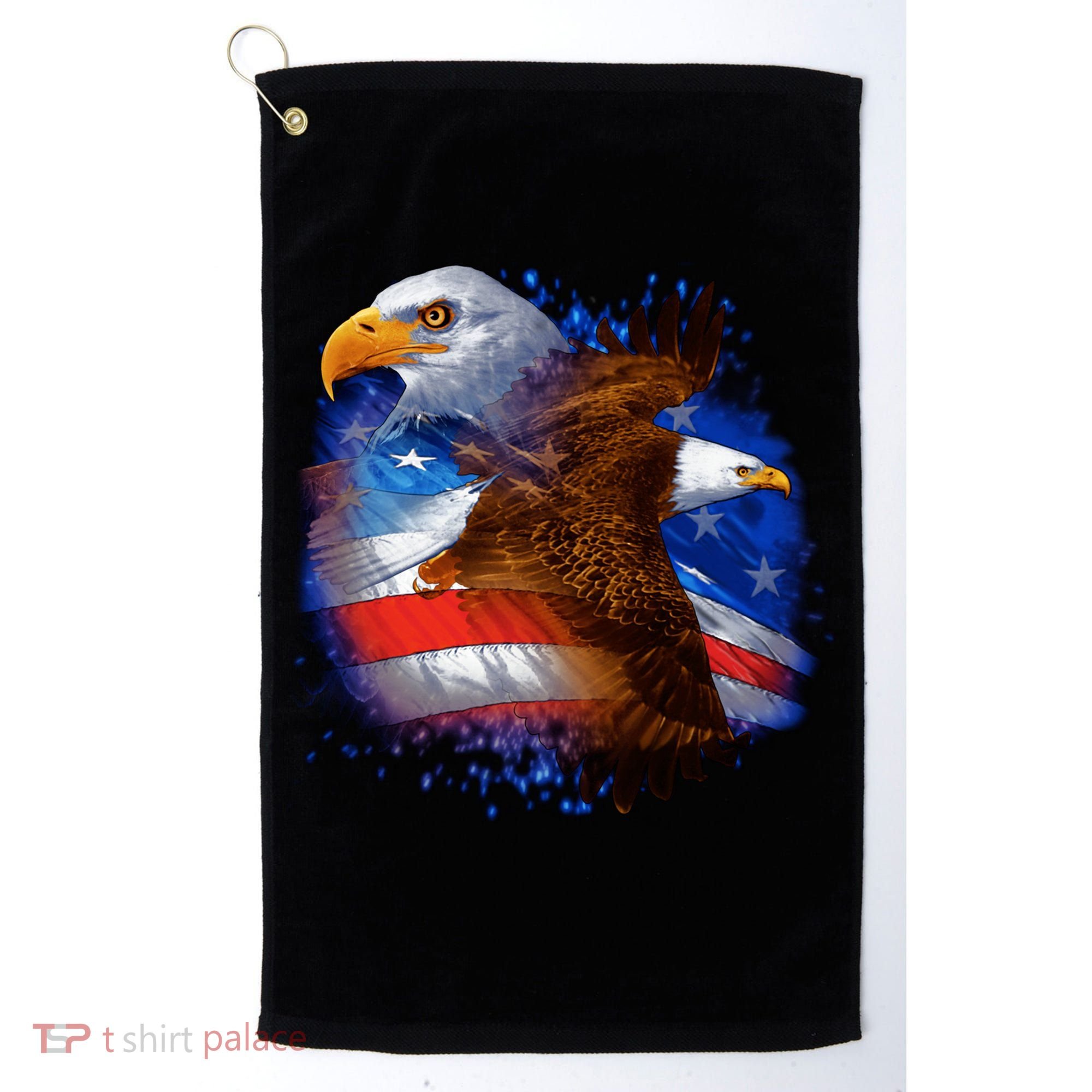 Patriotic American Eagle USA Flag Golf Towel