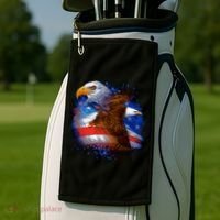Patriotic American Eagle USA Flag Golf Towel thumb 2