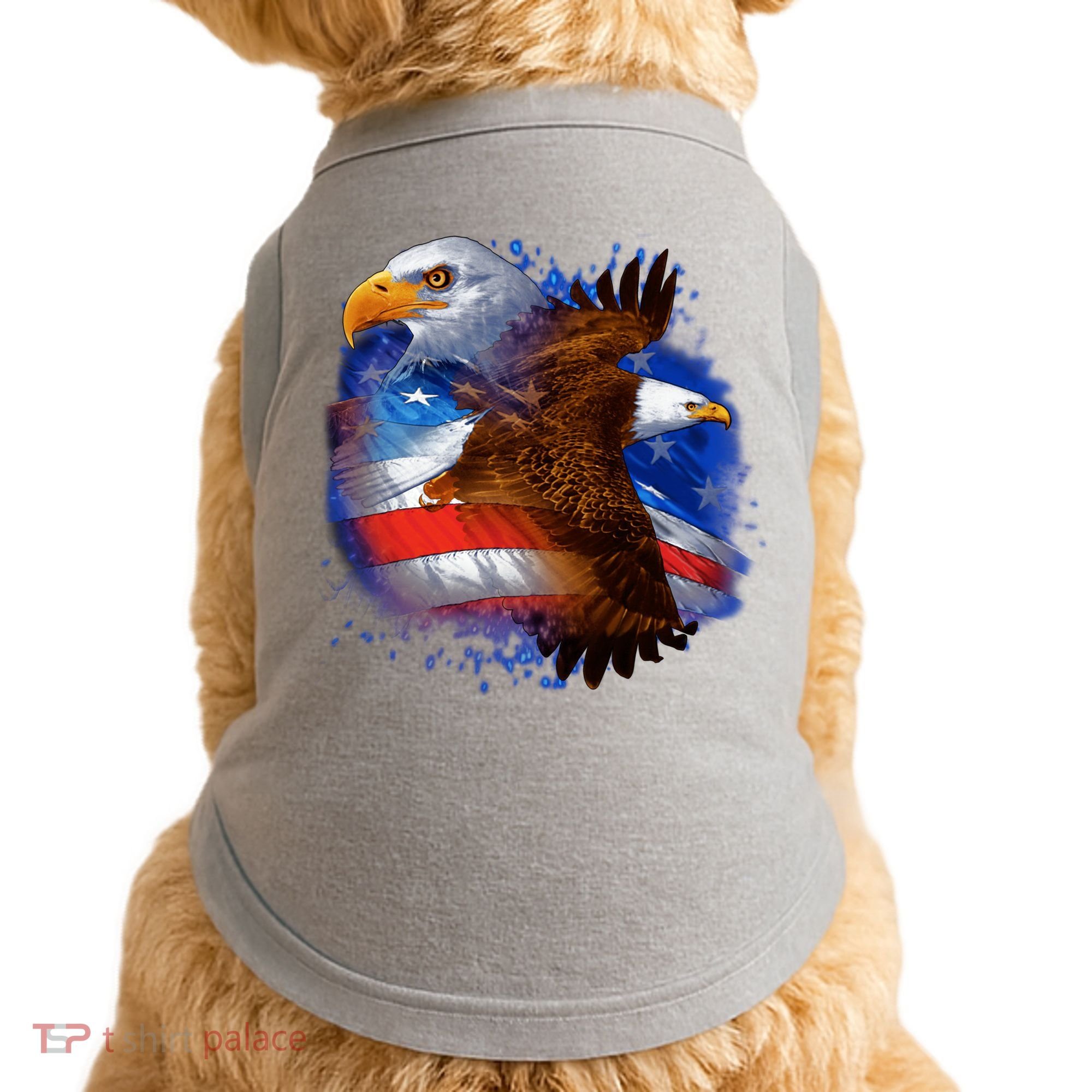 Patriotic American Eagle USA Flag Doggie Tank