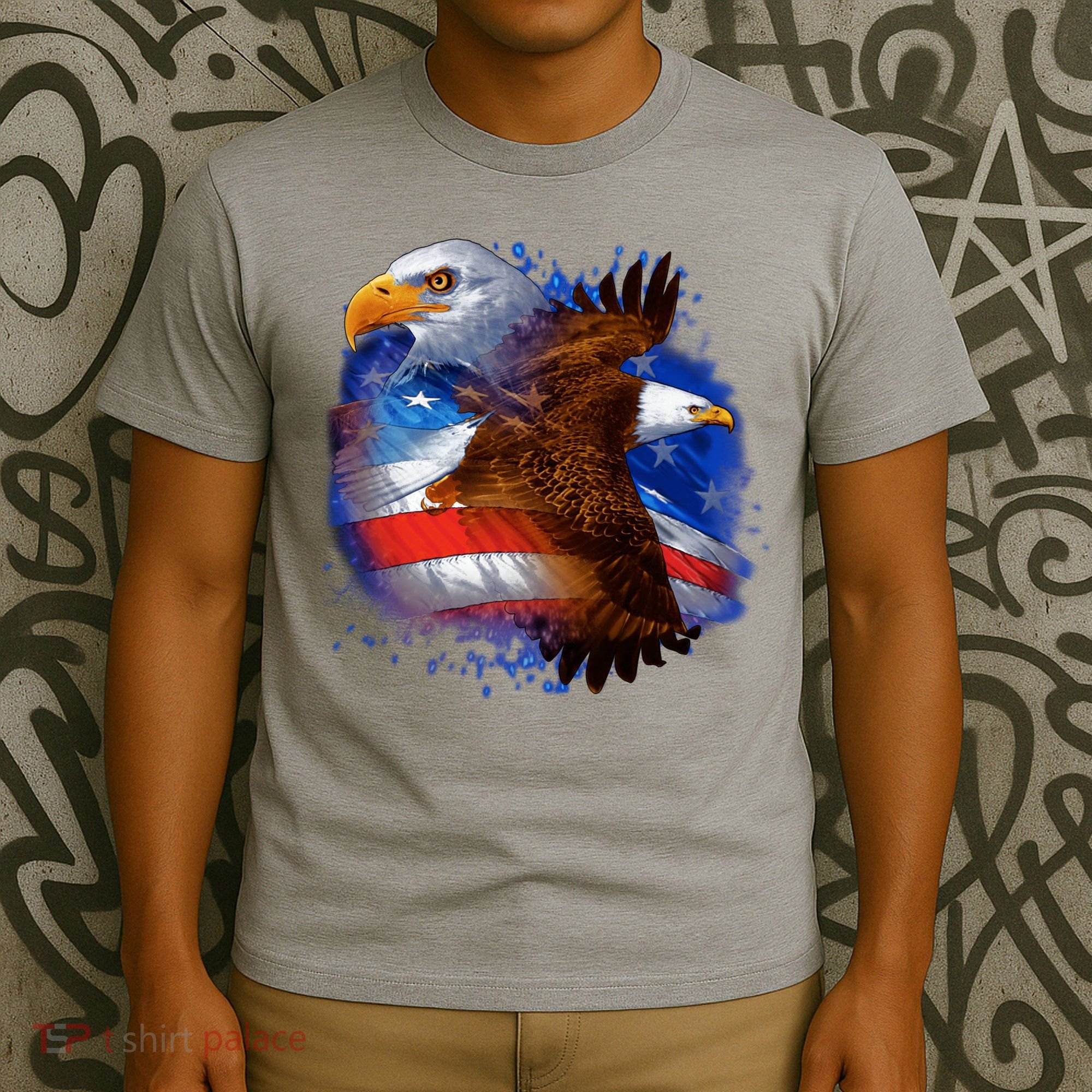 Patriotic American Eagle USA Flag T-Shirt