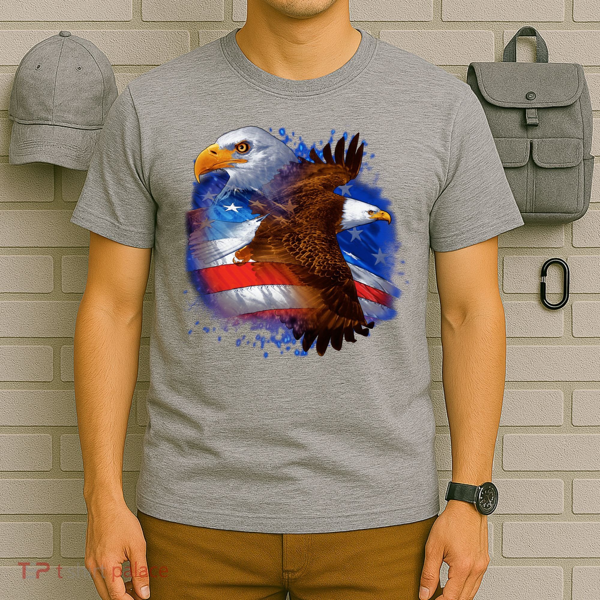 Patriotic American Eagle USA Flag T-Shirt