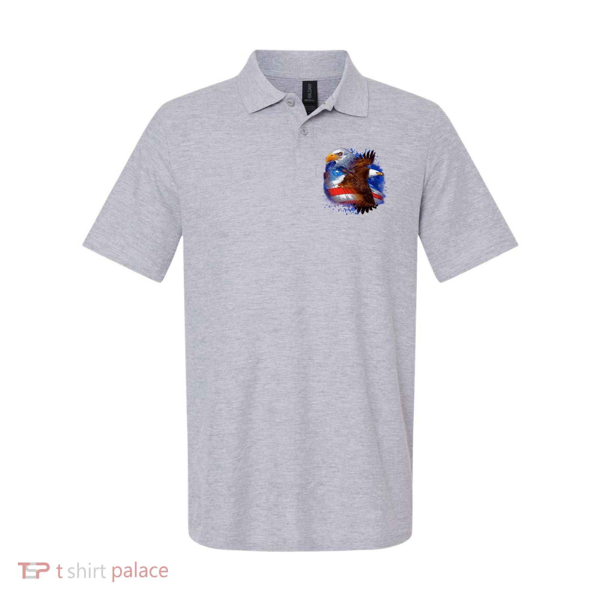 Patriotic American Eagle USA Flag Polo