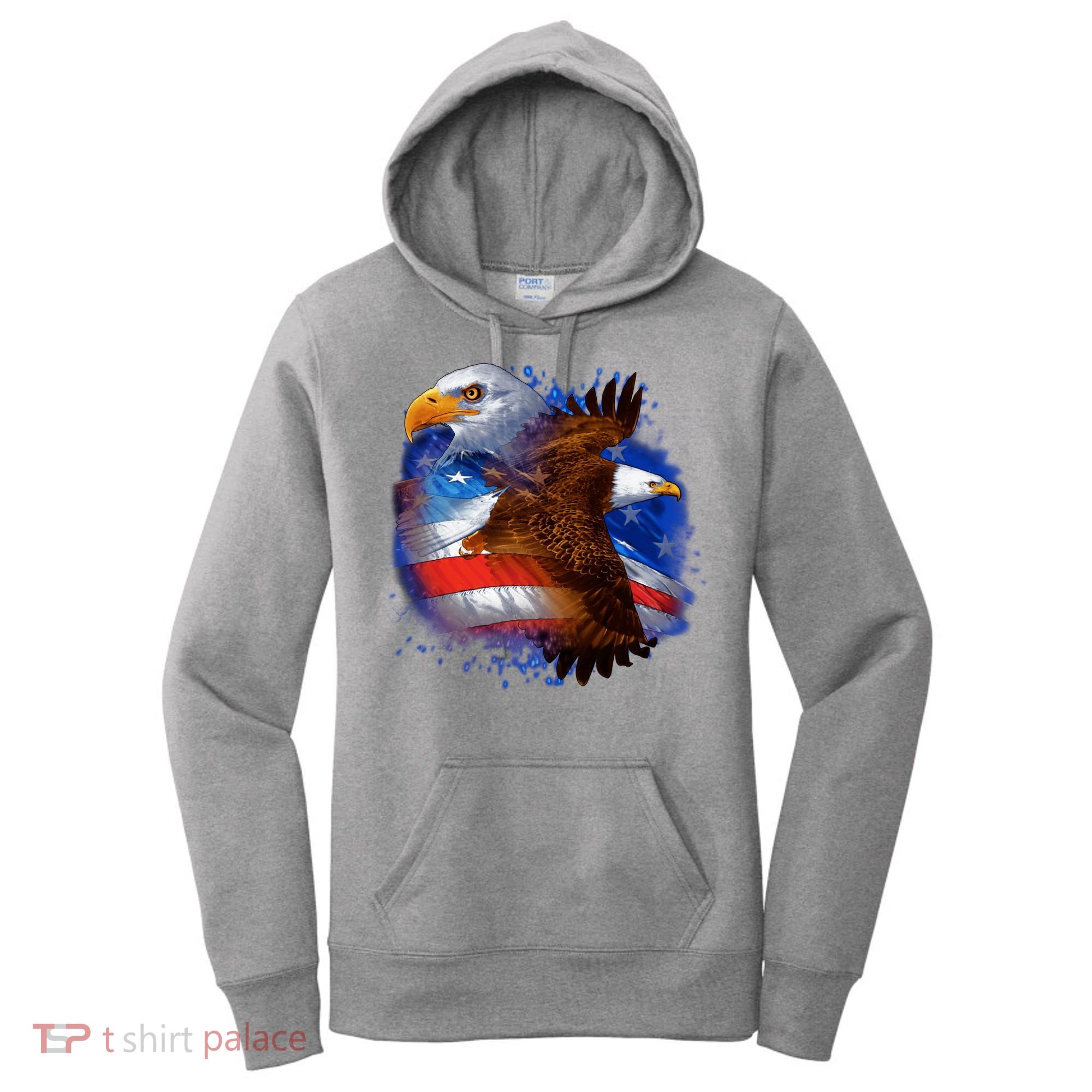 Patriotic American Eagle USA Flag Women's Hoodie