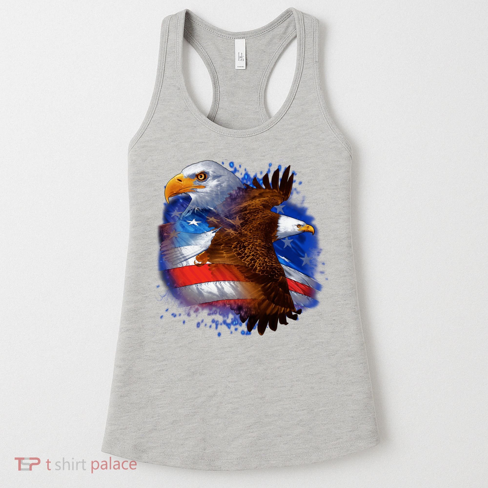 Patriotic American Eagle USA Flag Women's Tank Top