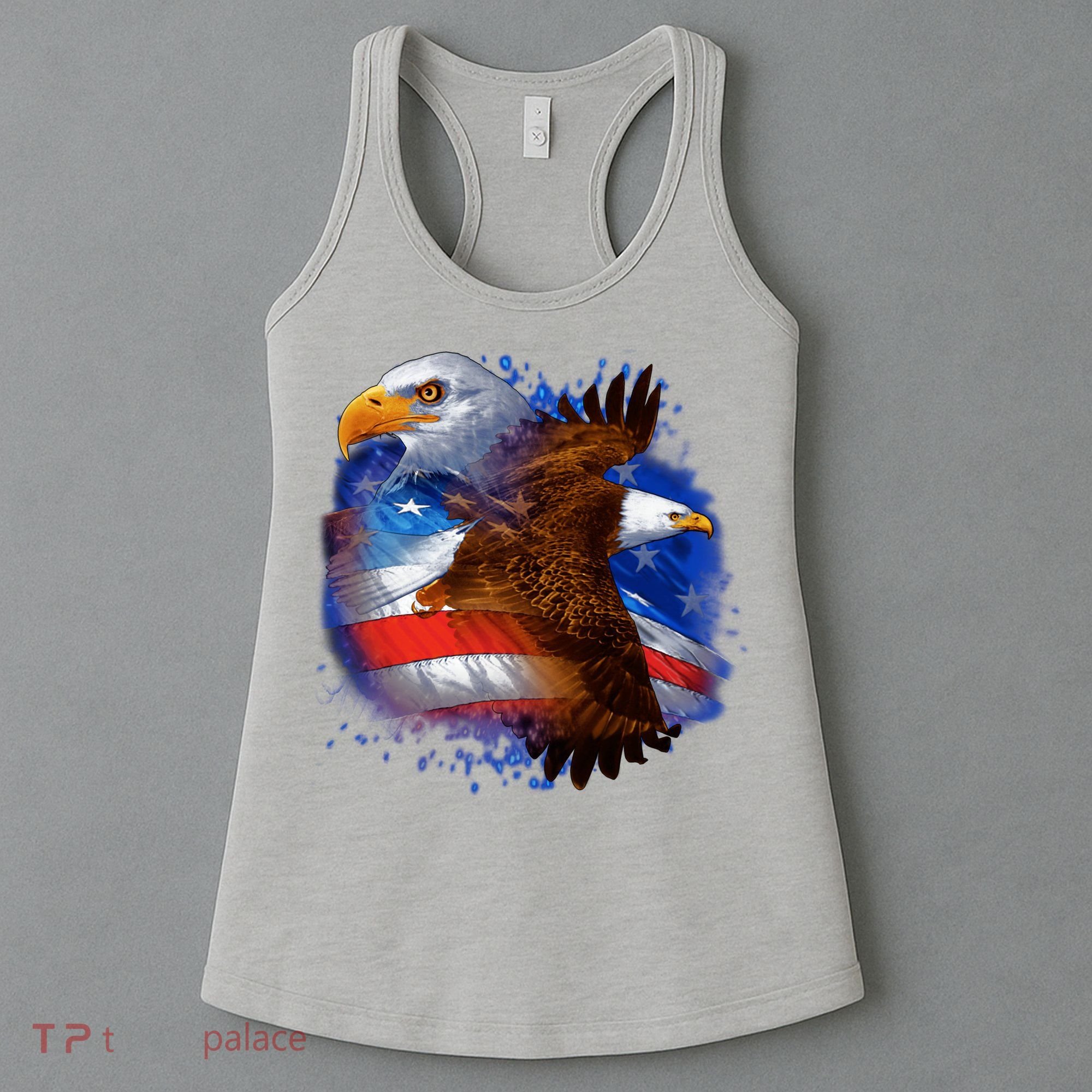 Patriotic American Eagle USA Flag Women's Tank Top