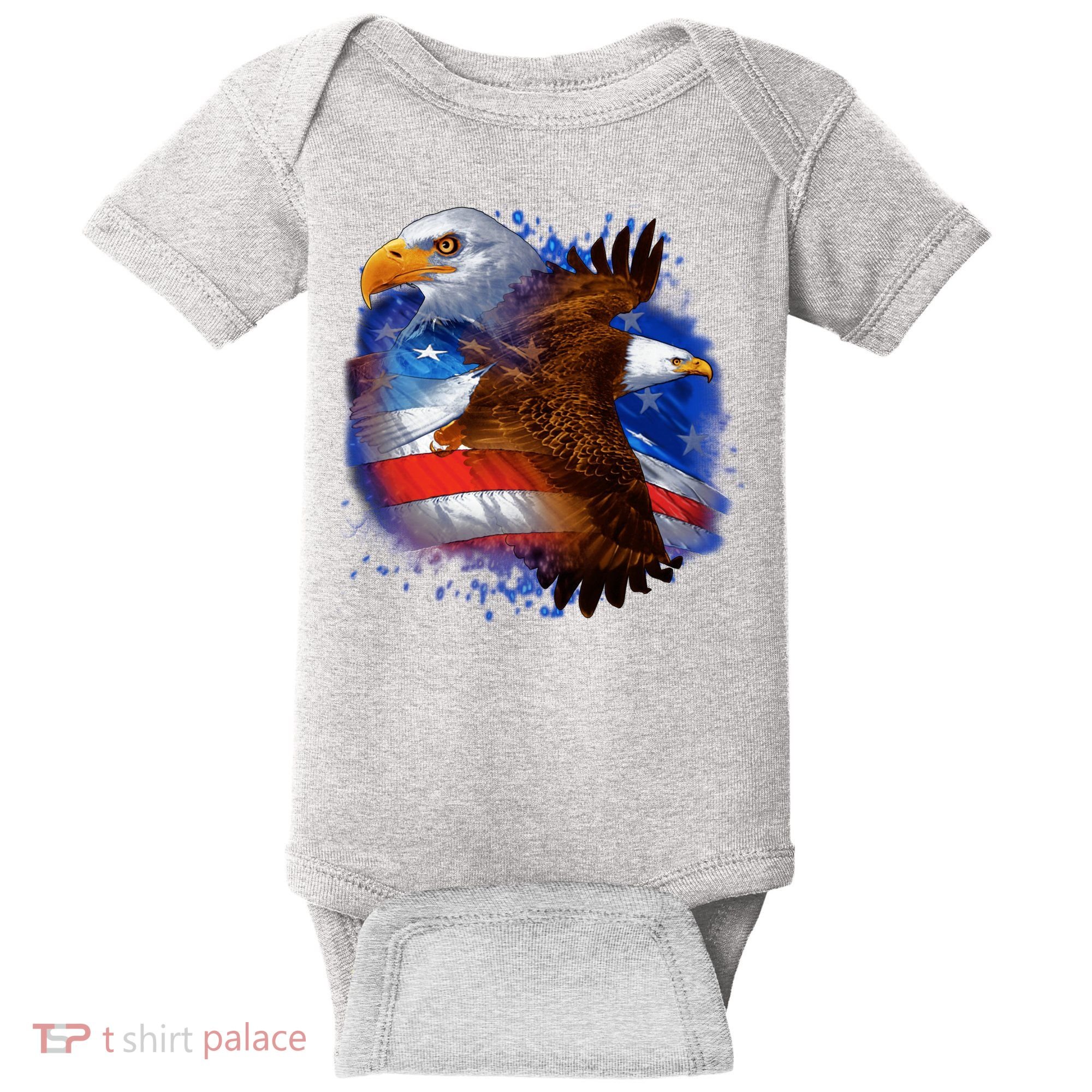 Patriotic American Eagle USA Flag Baby Bodysuit