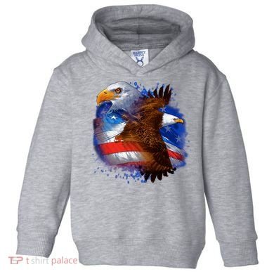 Patriotic American Eagle USA Flag Toddler Hoodie