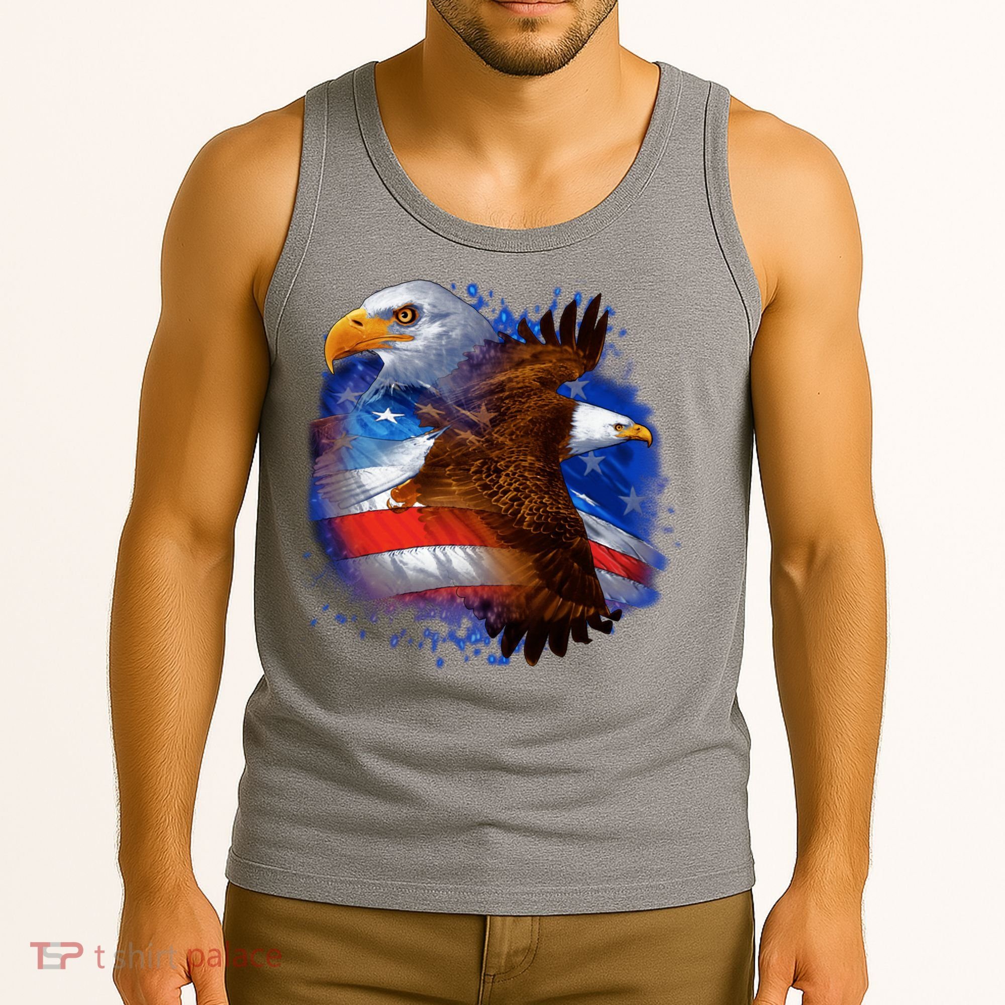 Patriotic American Eagle USA Flag Tank Top