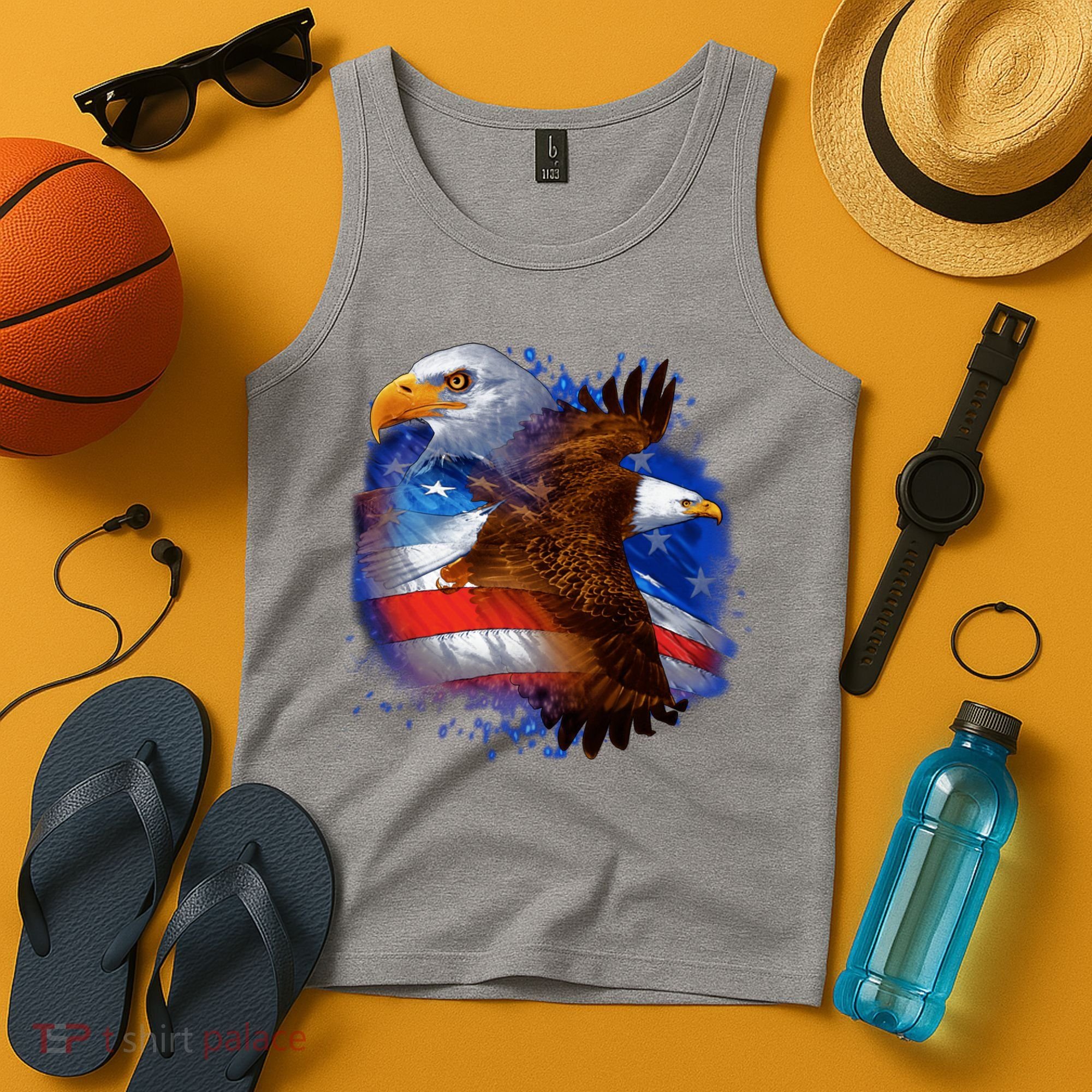 Patriotic American Eagle USA Flag Tank Top