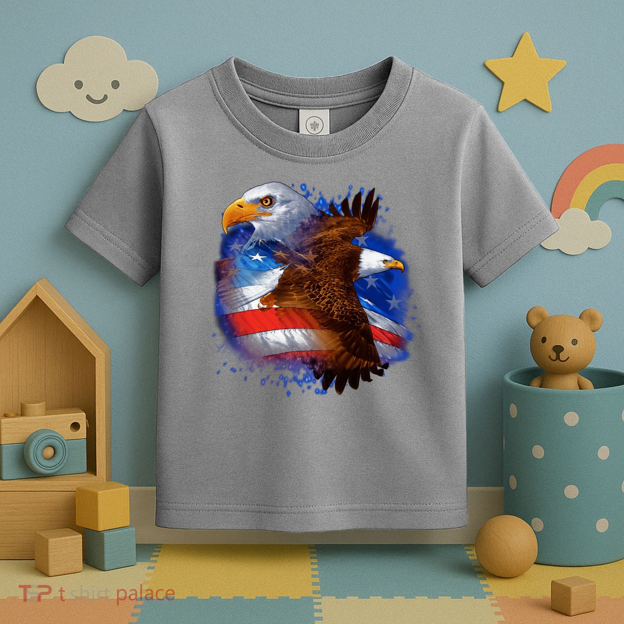 Patriotic American Eagle USA Flag Toddler T-Shirt