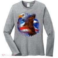 Patriotic American Eagle USA Flag Women's Long Sleeve Shirt thumb 0