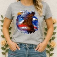 Patriotic American Eagle USA Flag Women's T-Shirt thumb 2