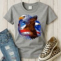 Patriotic American Eagle USA Flag Women's T-Shirt thumb 3