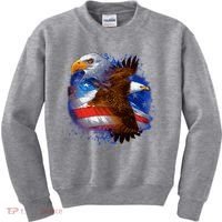 Patriotic American Eagle USA Flag Kids Sweatshirt thumb 0