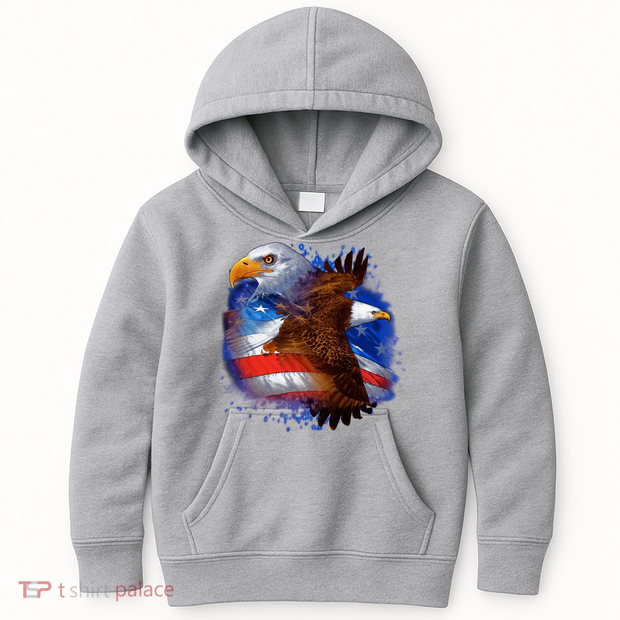 Patriotic American Eagle USA Flag Kids Hoodie