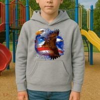 Patriotic American Eagle USA Flag Kids Hoodie thumb 2