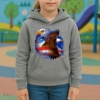 Patriotic American Eagle USA Flag Kids Hoodie thumb 3