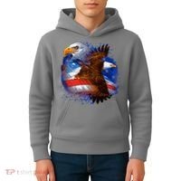Patriotic American Eagle USA Flag Kids Hoodie thumb 4