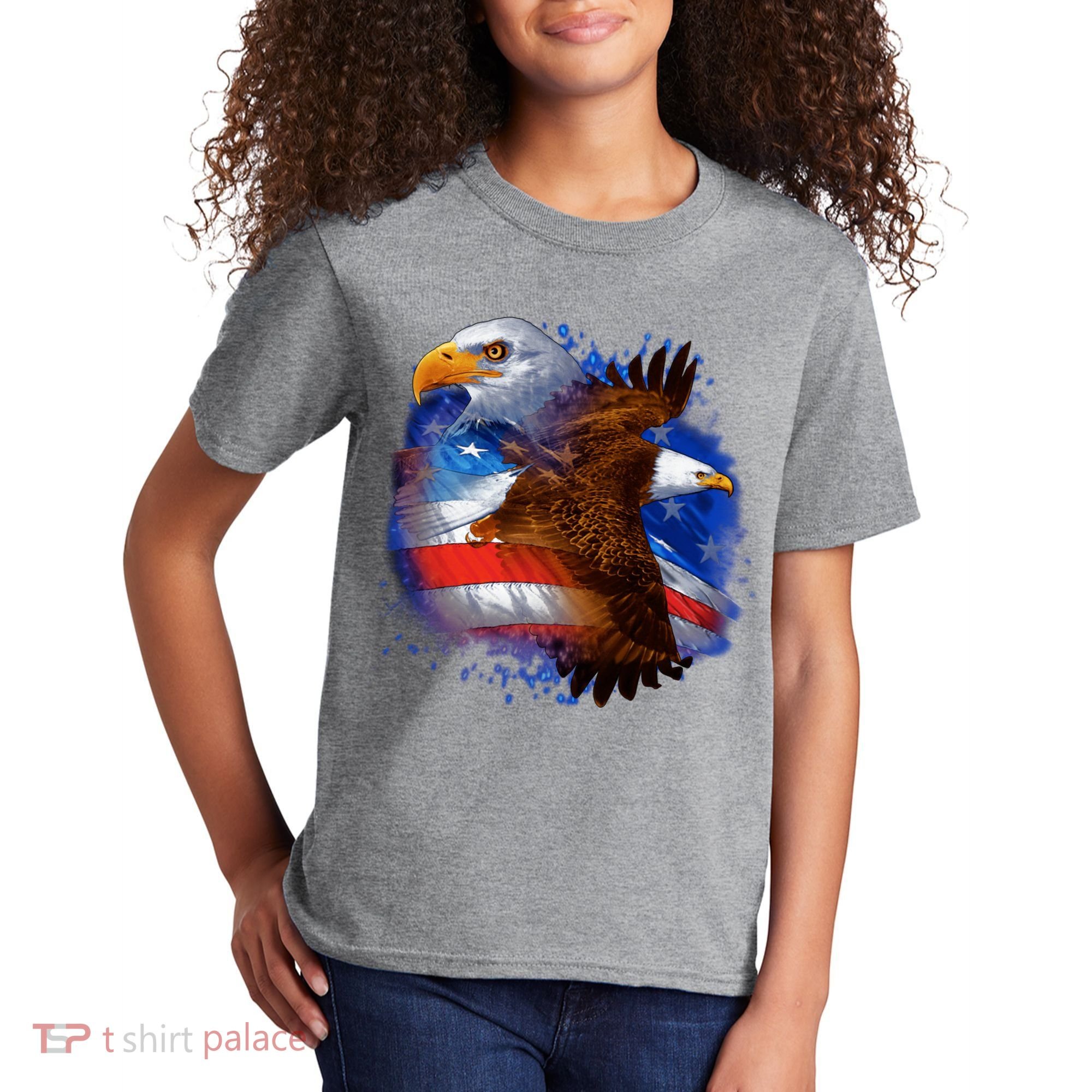 Patriotic American Eagle USA Flag Kids T-Shirt