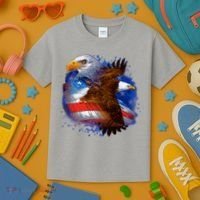 Patriotic American Eagle USA Flag Kids T-Shirt thumb 3