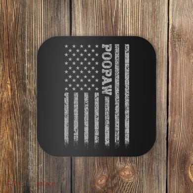 Poopaw American Flag Coaster