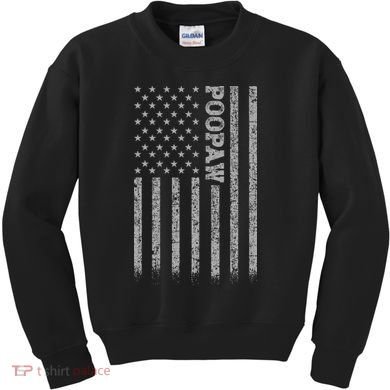 Poopaw American Flag Kids Sweatshirt