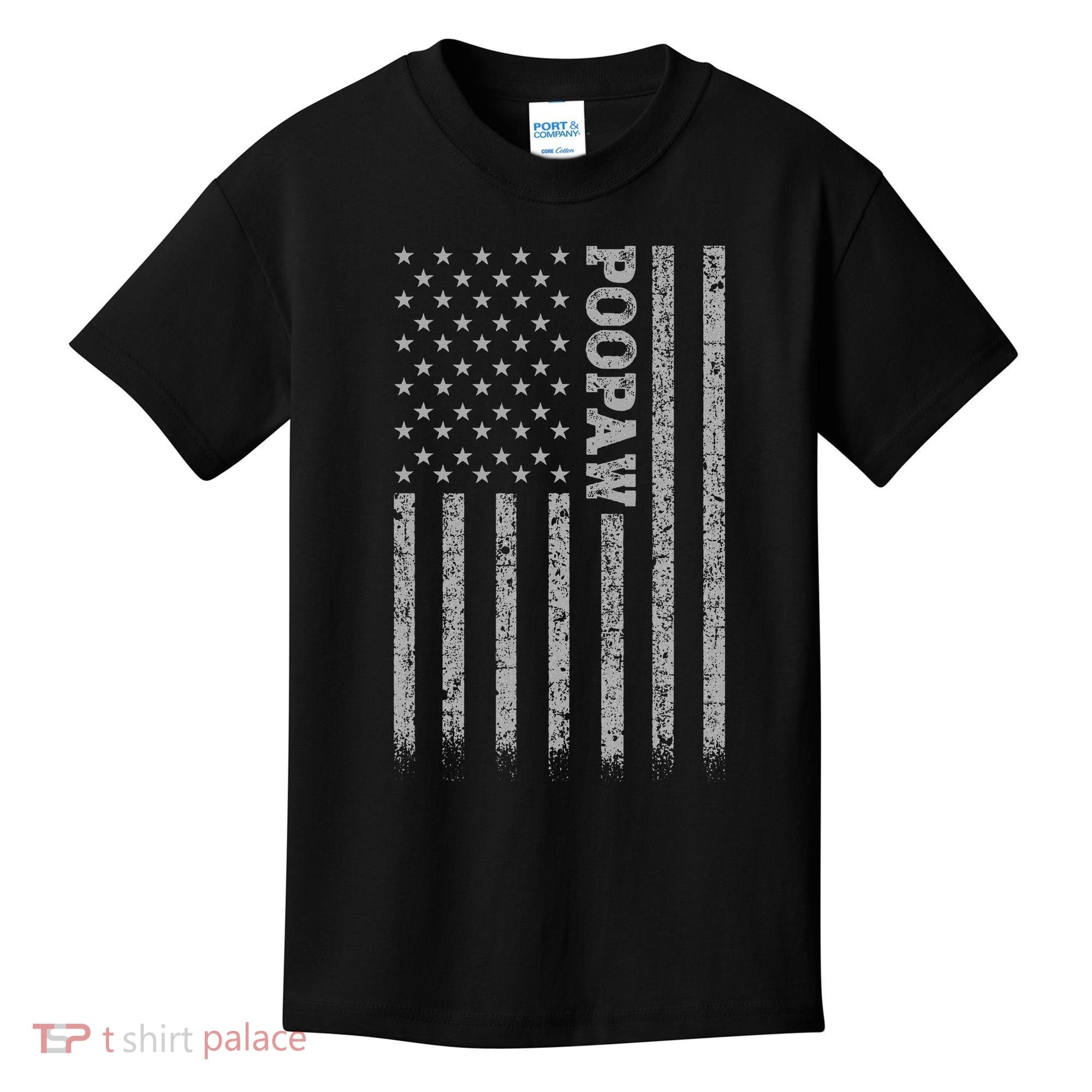 Poopaw American Flag Kids T-Shirt